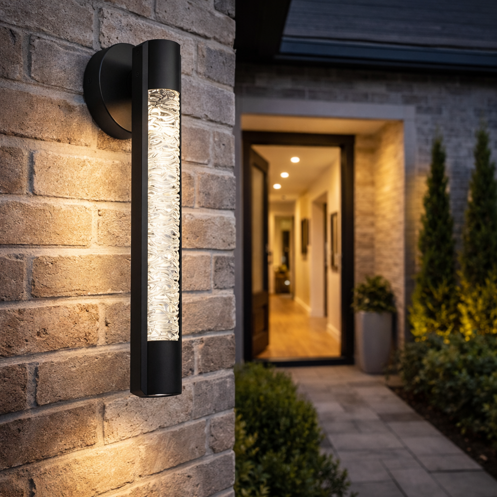 Aplique de pared exterior LED Undara en la entrada de una casa – imagen 5