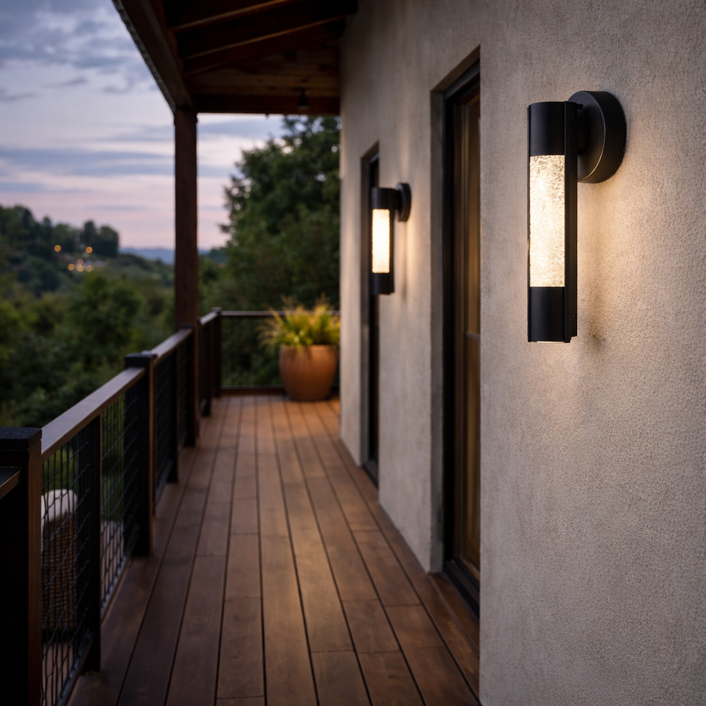 Aplique de pared exterior LED Undara en la entrada de una casa – imagen 3