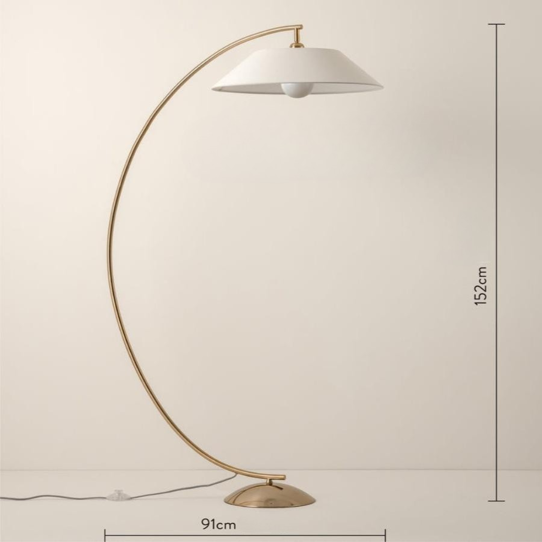 Tanor - Lámpara de Pie Moderna con Pantalla de Tela y Base de Acero – Ideal para Salones y Dormitorios