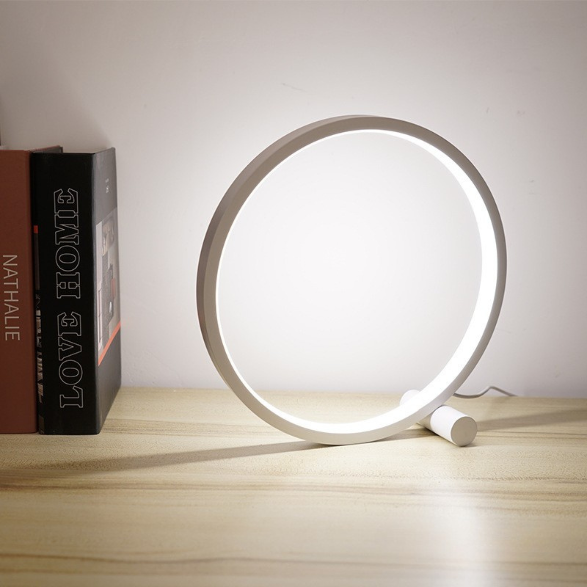 AuraCírculo - Lámpara de Mesa LED con Control Táctil