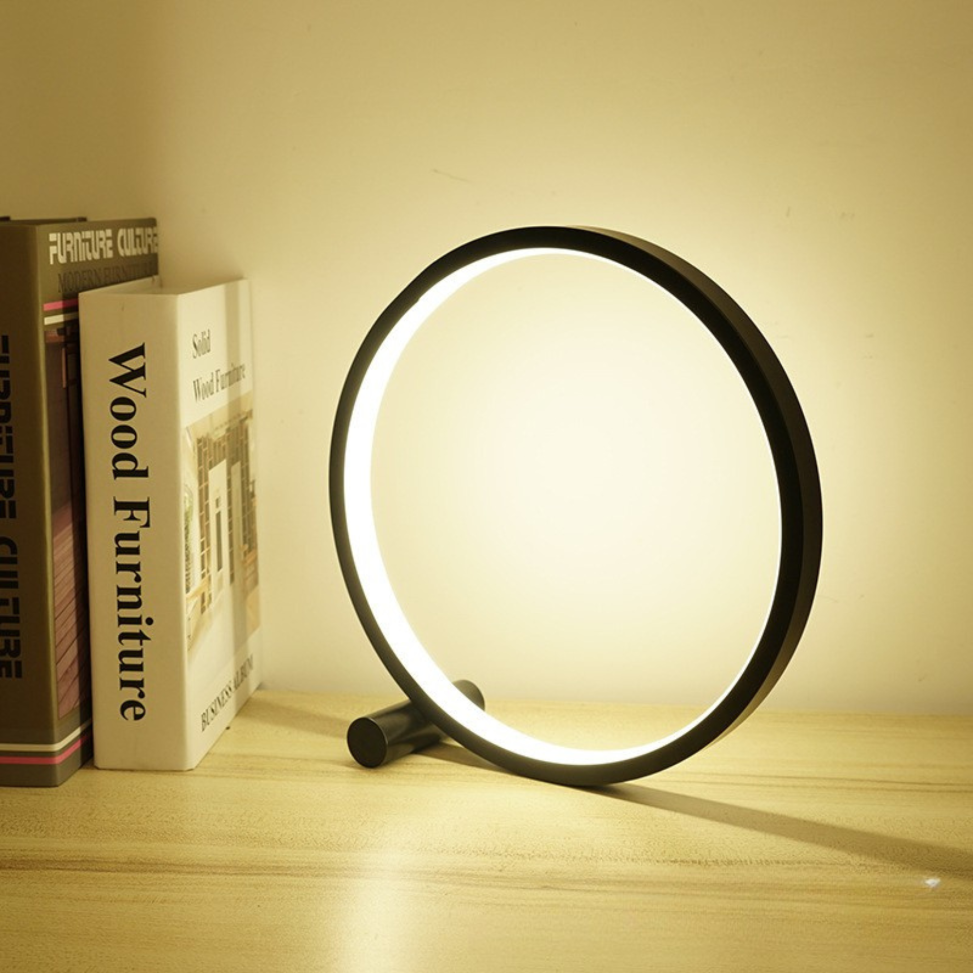 AuraCírculo - Lámpara de Mesa LED con Control Táctil