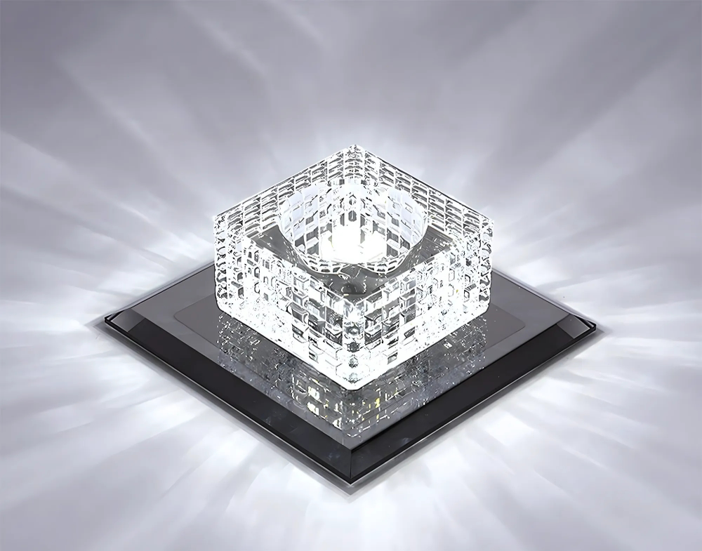 Auvira - Lámpara de Techo LED Minimalista de Cristal Negro para Pasillo - Elegante y Moderna