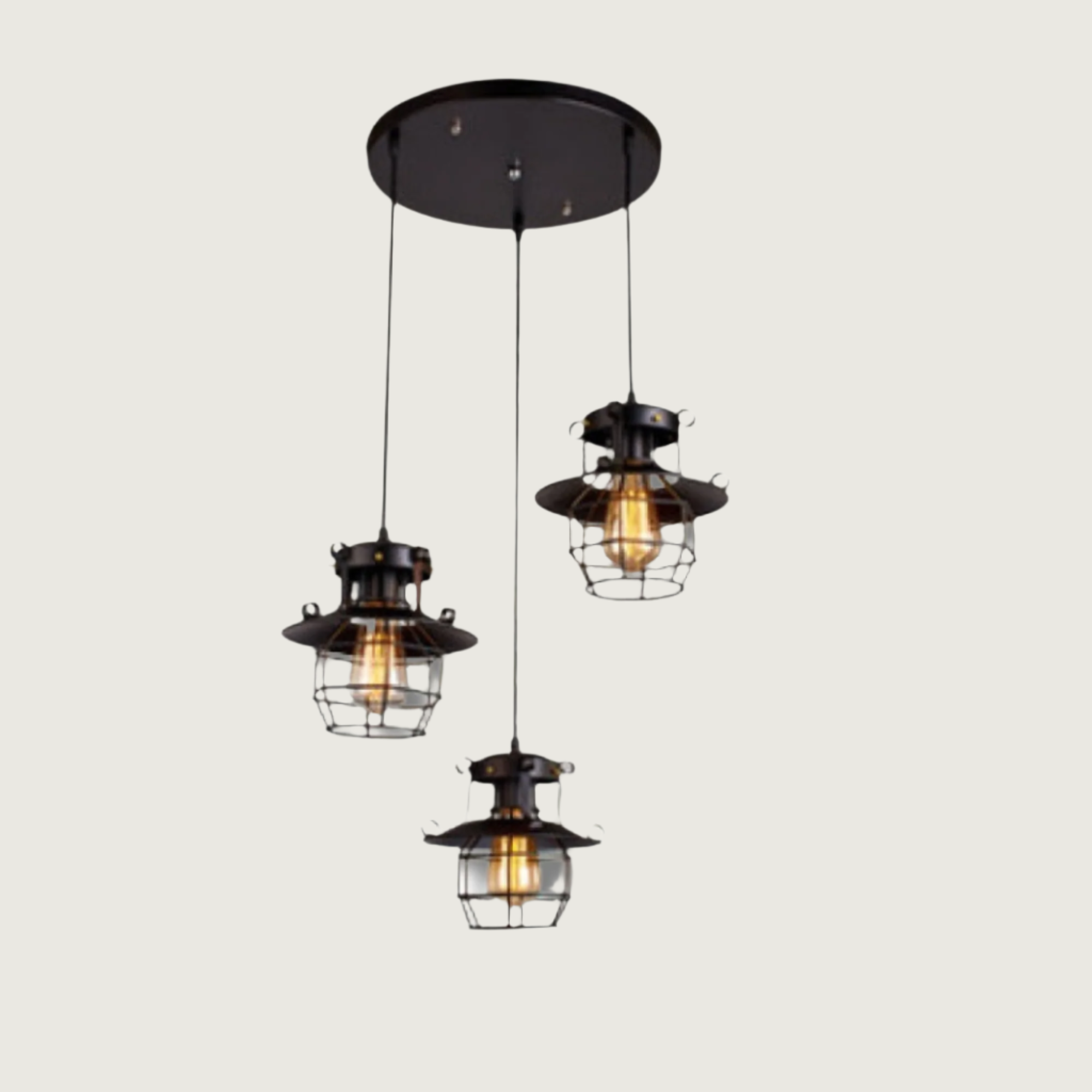 LuzFerro - Lámpara Colgante Vintage de Estilo Industrial