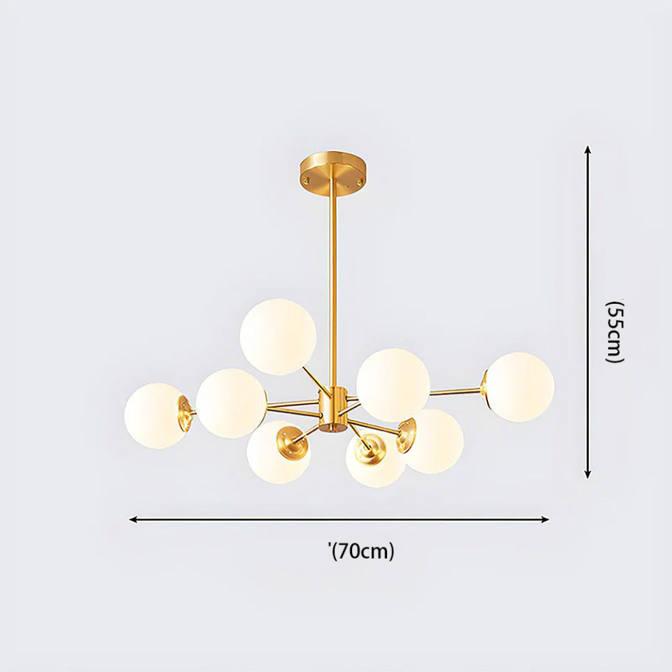 Luxera - Lámpara de Araña de Bronce Dorado con Cristales - Elegante Candelabro para Dormitorio y Comedor