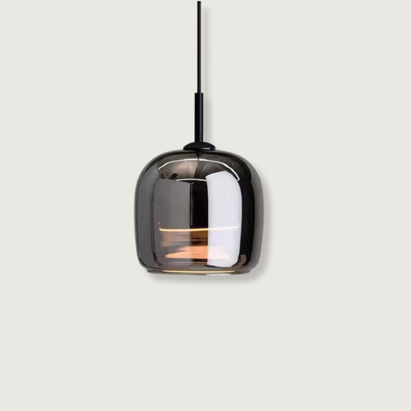 ÉbanoLuz – Lámpara Colgante de Vidrio Negro Estilo Nórdico