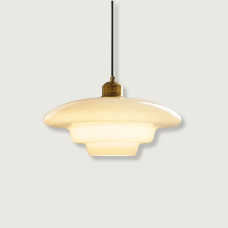 LumaBella - Lámpara Colgante de Vidrio y Latón Moderna