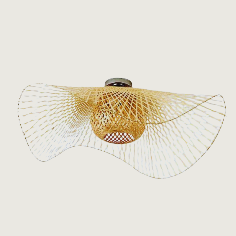 MimbreLuz - Lámpara Colgante de Mimbre Estilo Japonés