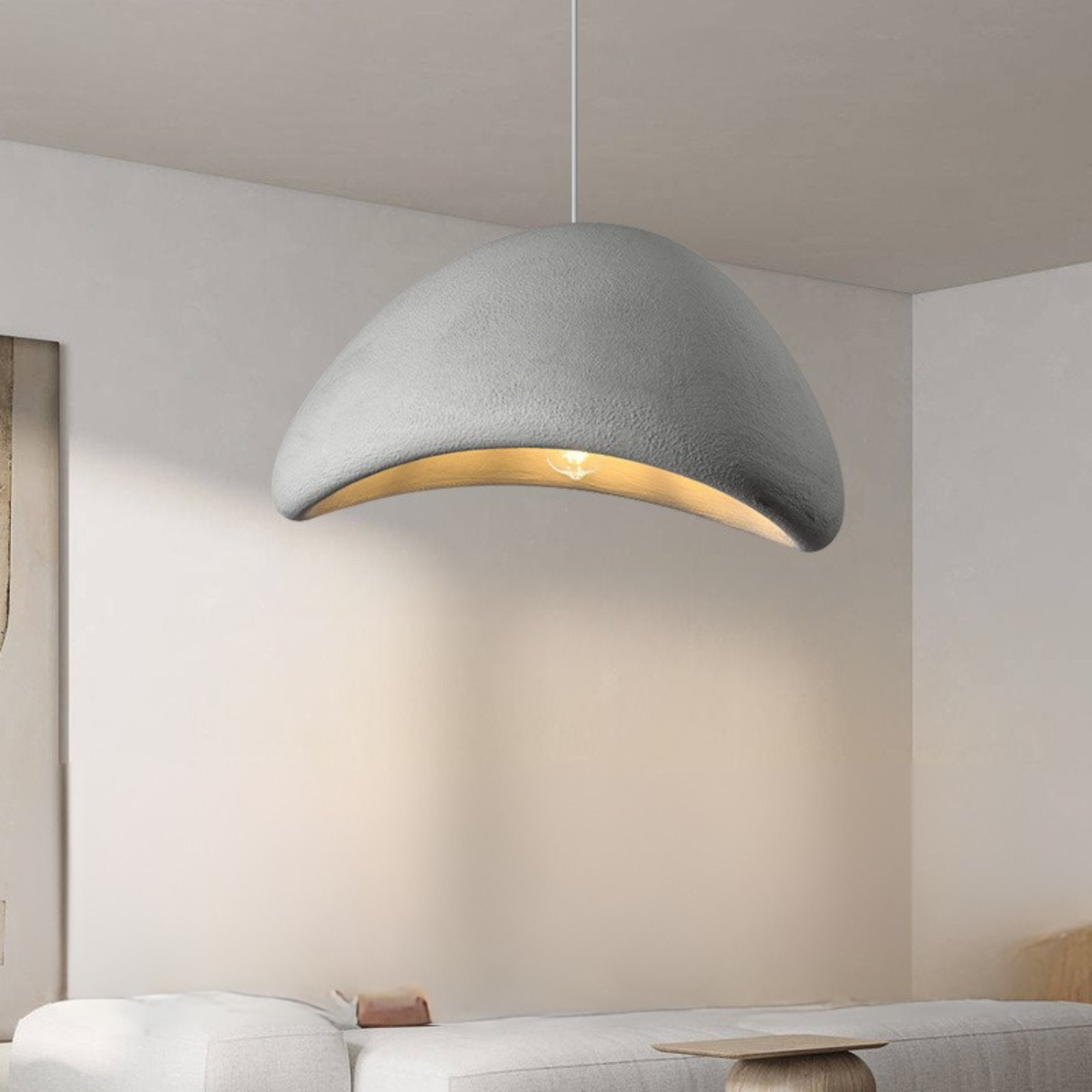 Zenara - Lámpara Colgante de Resina Estilo Japandi