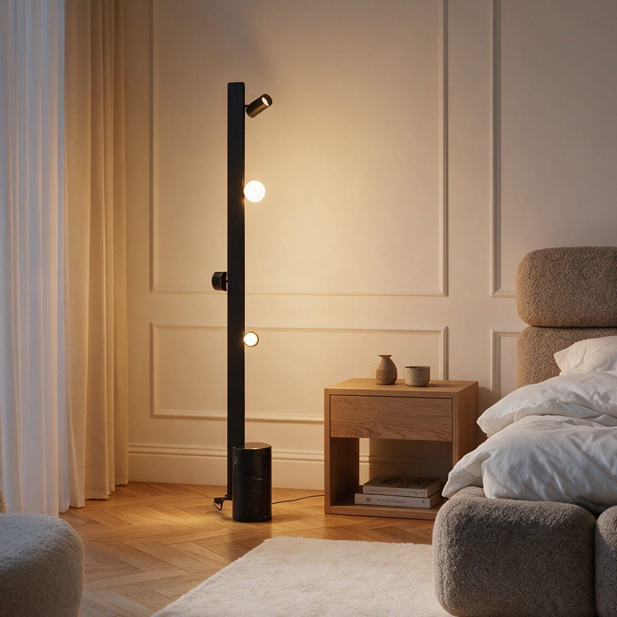 Lámpara de pie LED modular Pemora – vista principal