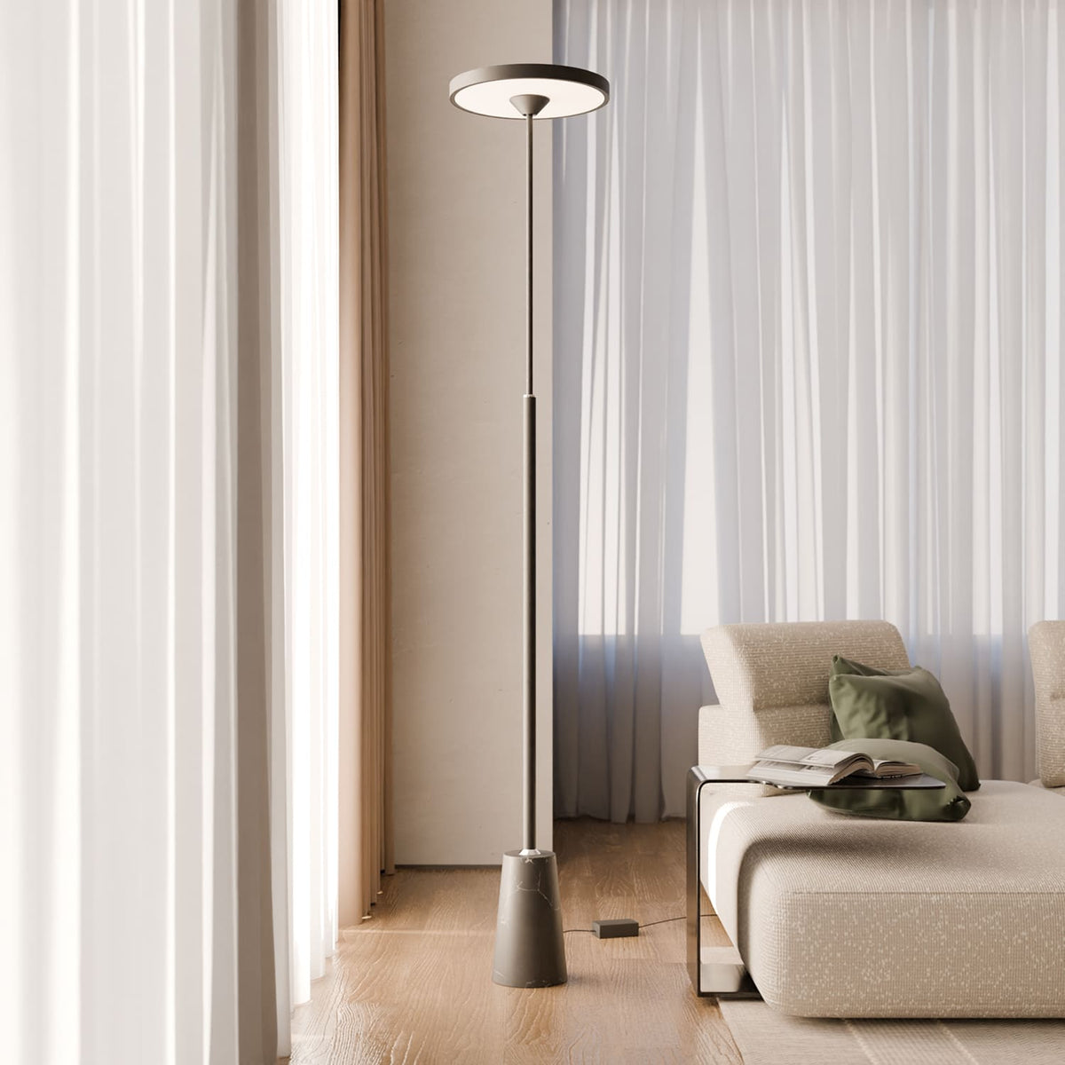 Lámpara de pie LED de disco Pelisa – vista principal