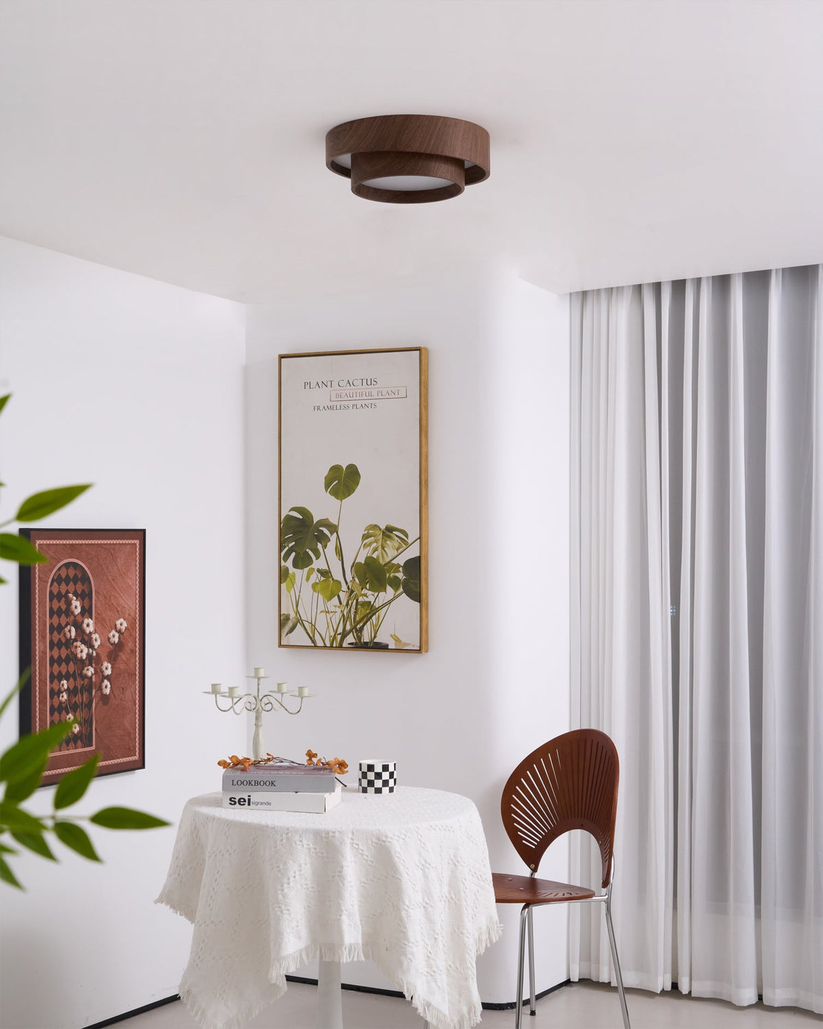 Plafón LED de techo Gandela en un salón contemporáneo – imagen 9