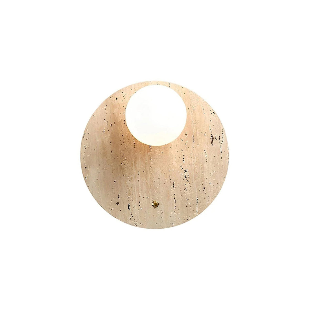 Aplique de pared de travertino con globo de cristal Pyria – vista principal
