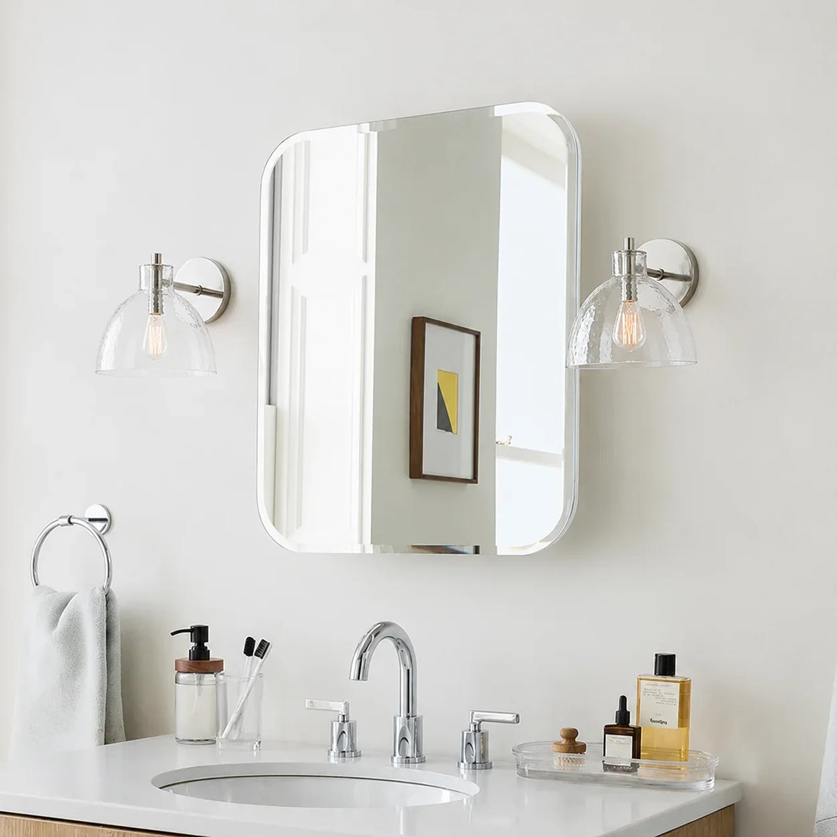 Aplique de pared de cristal soplado Niebla en un baño cálido – imagen 31