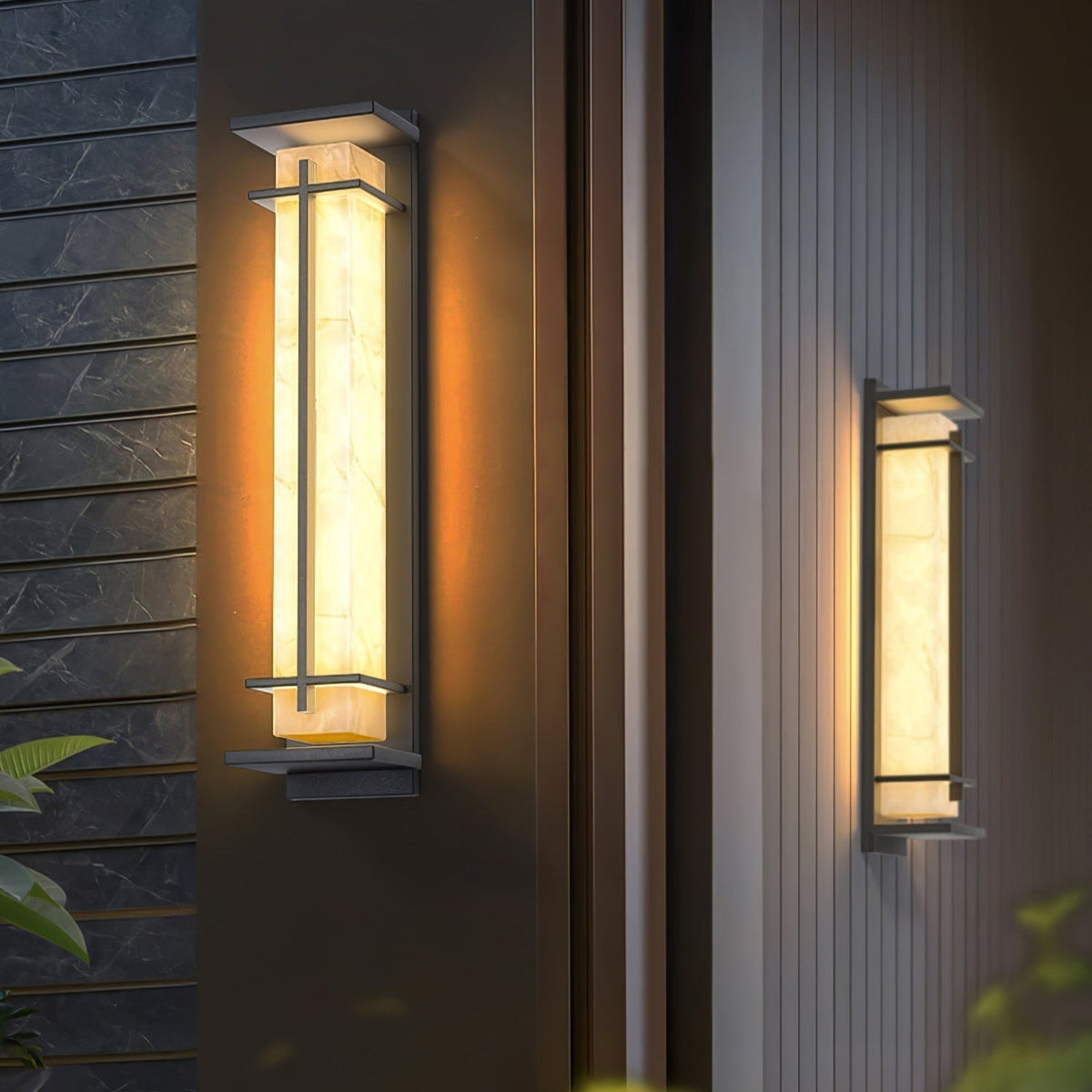 Aplique de pared exterior LED Xalba con efecto alabastro – versión de 50 cm