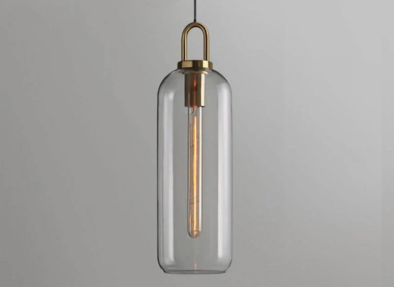 Lámpara colgante de cristal Ampela – cápsula de cristal transparente