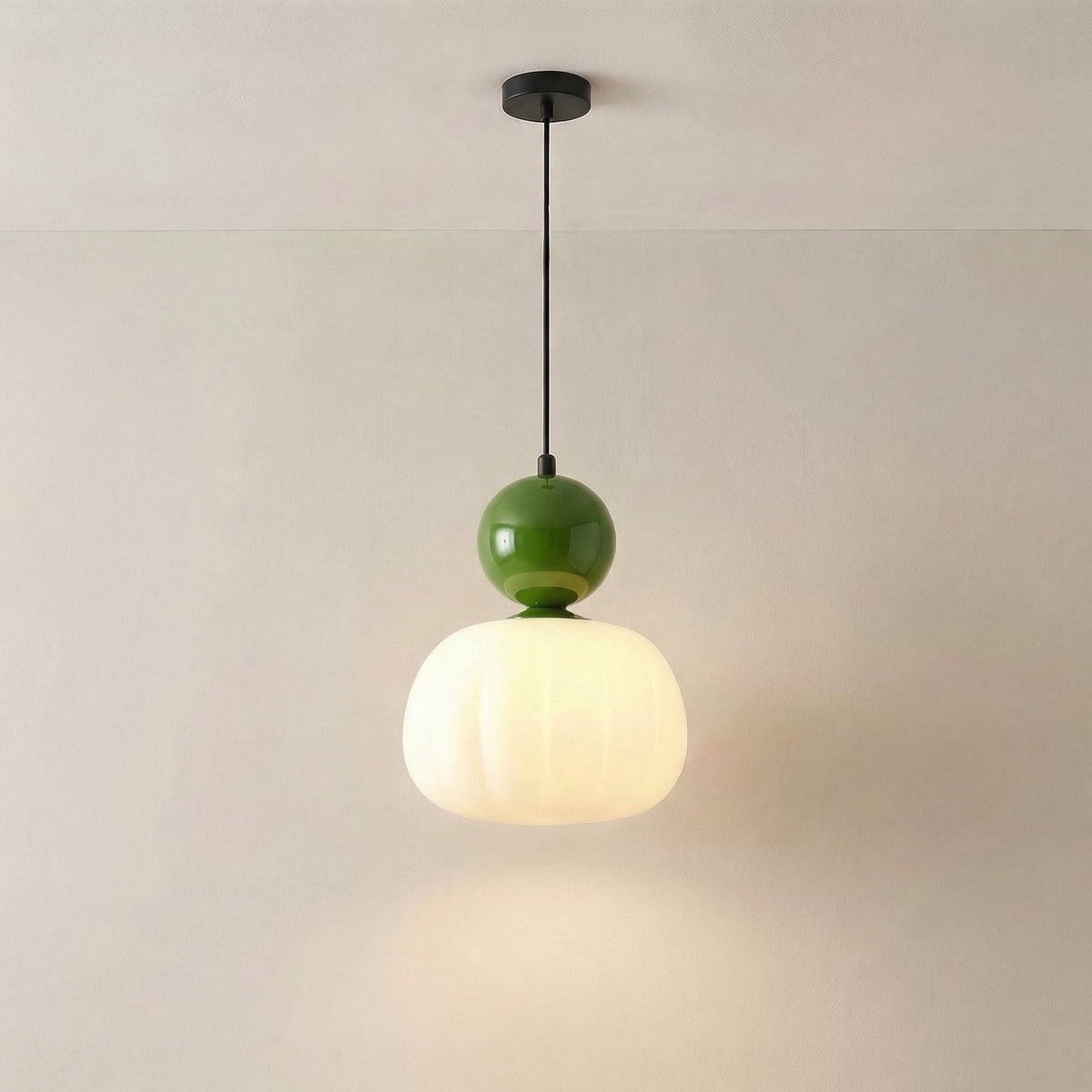 Decoria - Lámpara Colgante Art Déco de 1 o 3 Luces con Pantalla Acanalada