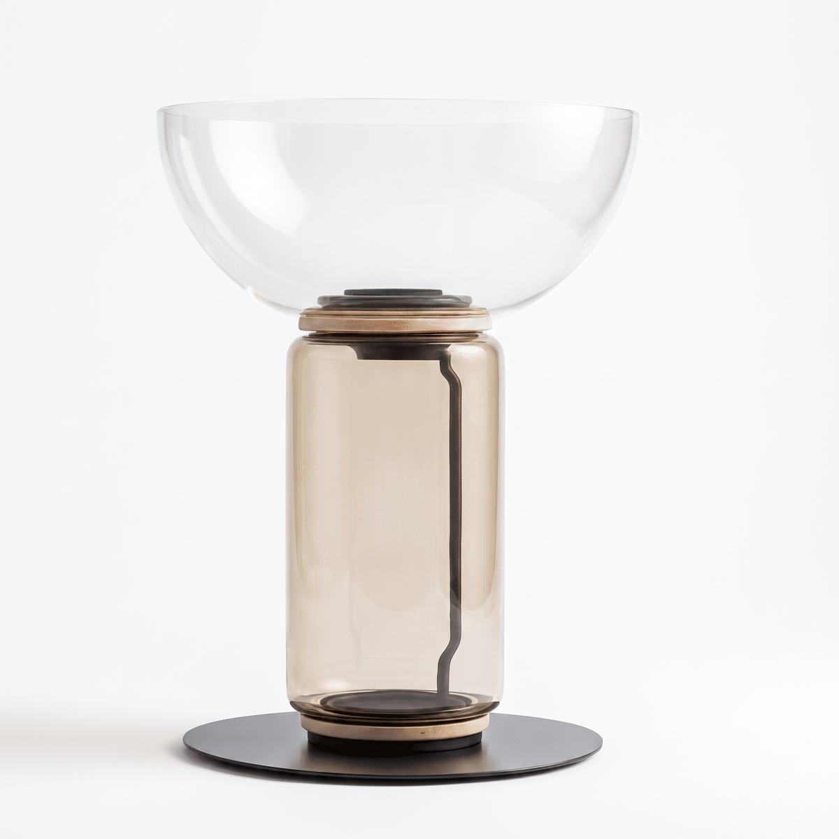 Palvia - Lámpara de Pie y Mesa de Vidrio Soplado con Luz LED Cálida