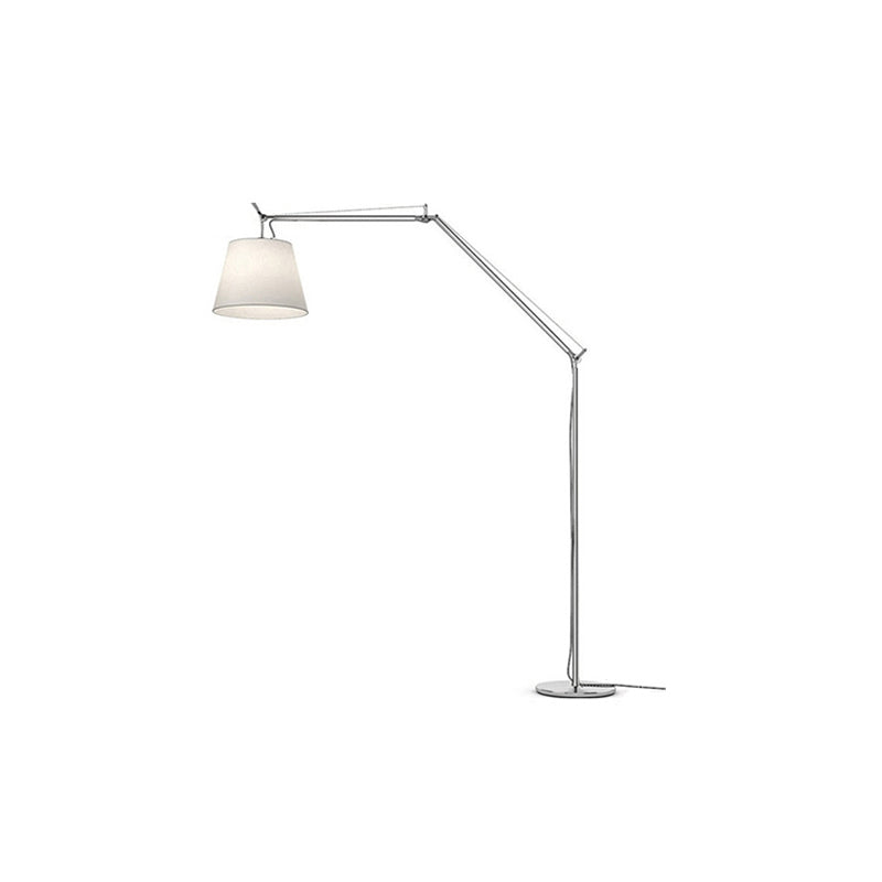 Lámpara de pie con brazo articulado Belmora – con pantalla de tela blanca de 20 cm