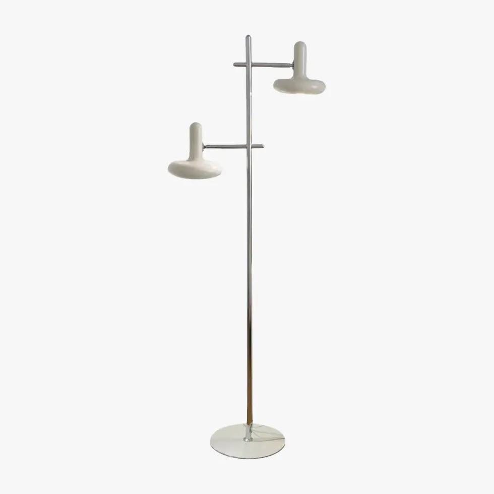 Lámpara de pie con dos focos orientables de metal blanco Roseta – vista principal