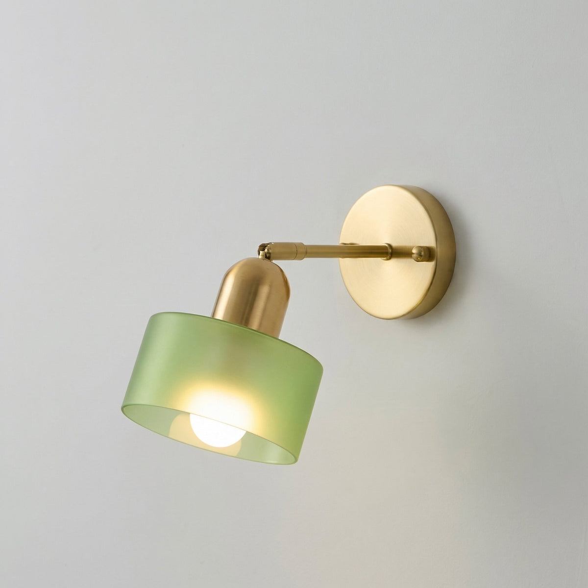 Aplique de pared de cristal Cobalta – cristal verde esmerilado