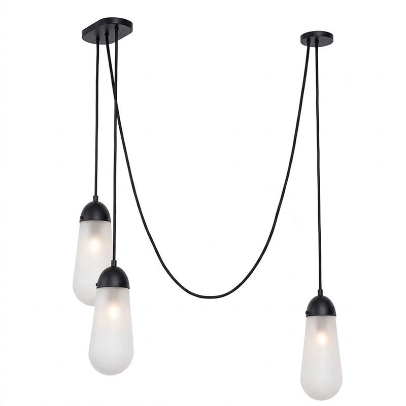 Lámpara de techo en racimo Cordela – 3 luces, negro y blanco