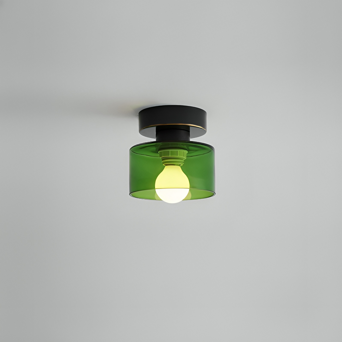 Plafón foco de techo Fulgena – negro y verde