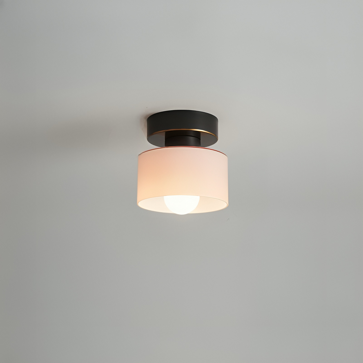Plafón foco de techo Fulgena – negro y rosa
