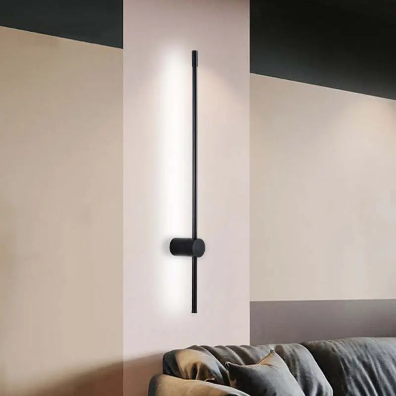 Astroclaro Lumen: Minimalista Lineal Metal LED Aplique de Pared – Negro