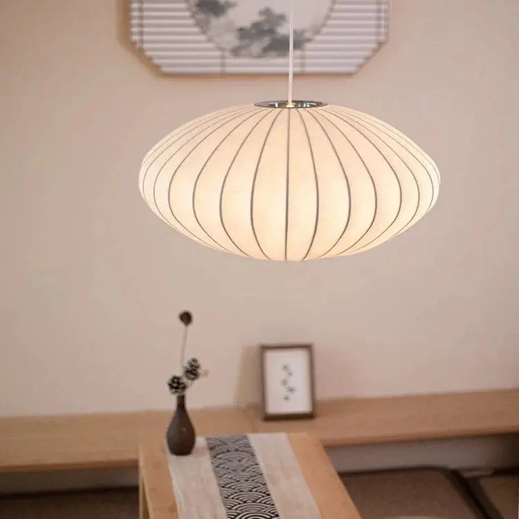 NokoriLuz - Lámpara Colgante Japandi en Seda Elegante