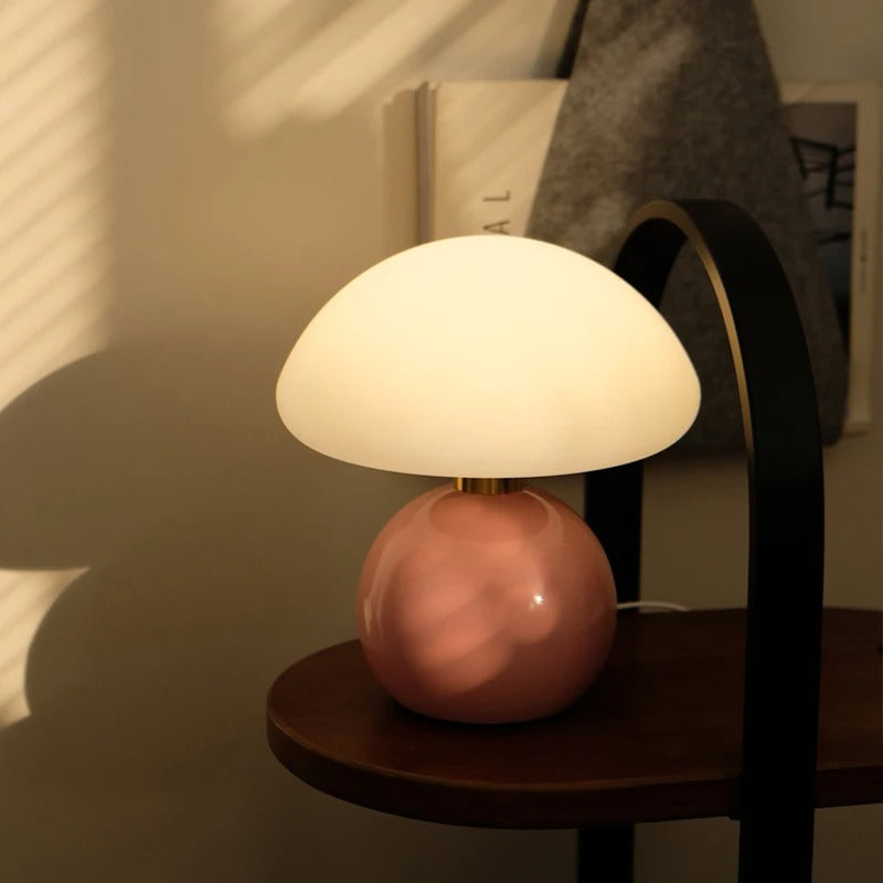 LunaCrema - Lámpara de Mesa Moderna Iluminación Cálida y Estilo