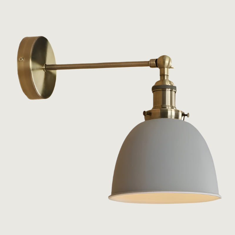 Astroclaro Doma: Aplique de Pared Vintage LED de Metal con Diseño de Domo – Negro/Blanco/Gris