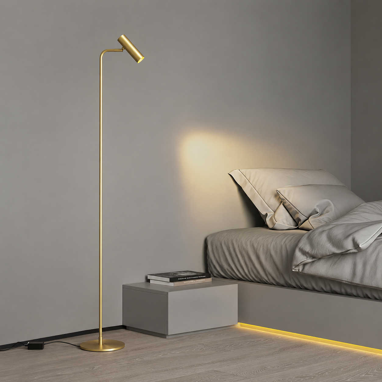 Arvex - Lámpara de Pie con Cabezal Ajustable y Luz LED de Tres Colores