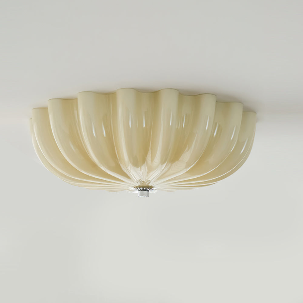 Plafón LED con pétalos de cristal Cremela en un dormitorio sereno – imagen 7