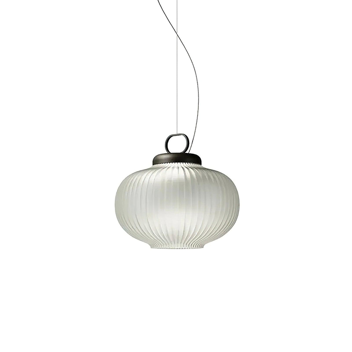 Lámpara colgante de cristal Kalaba – modelo ancho Ø 30 × 20 cm