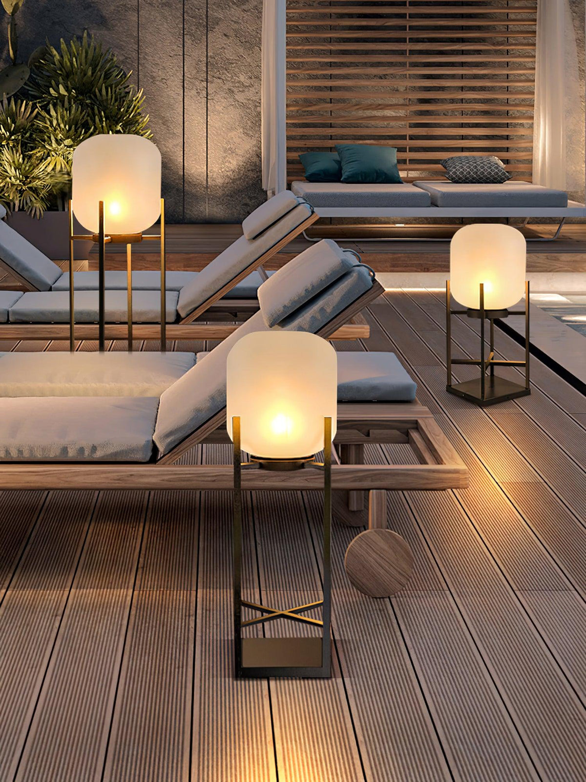 Lámpara de pie exterior Lafaro en una terraza exterior – imagen 17