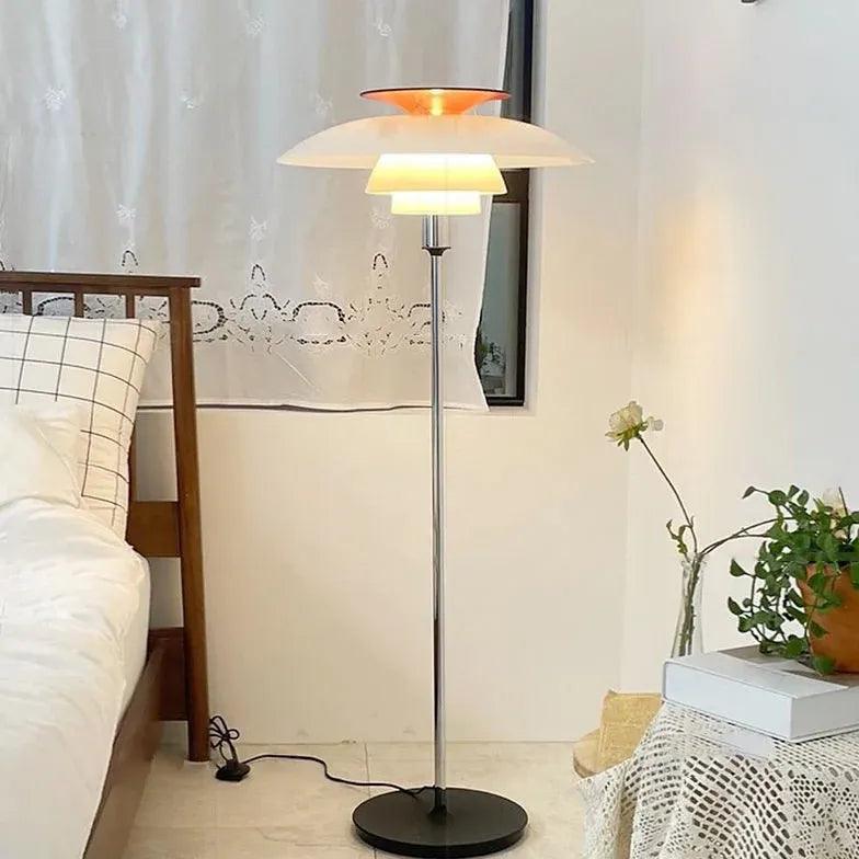 Doraleo - Lámpara de Pie Nórdica con Pantallas Escalonadas de Acrílico