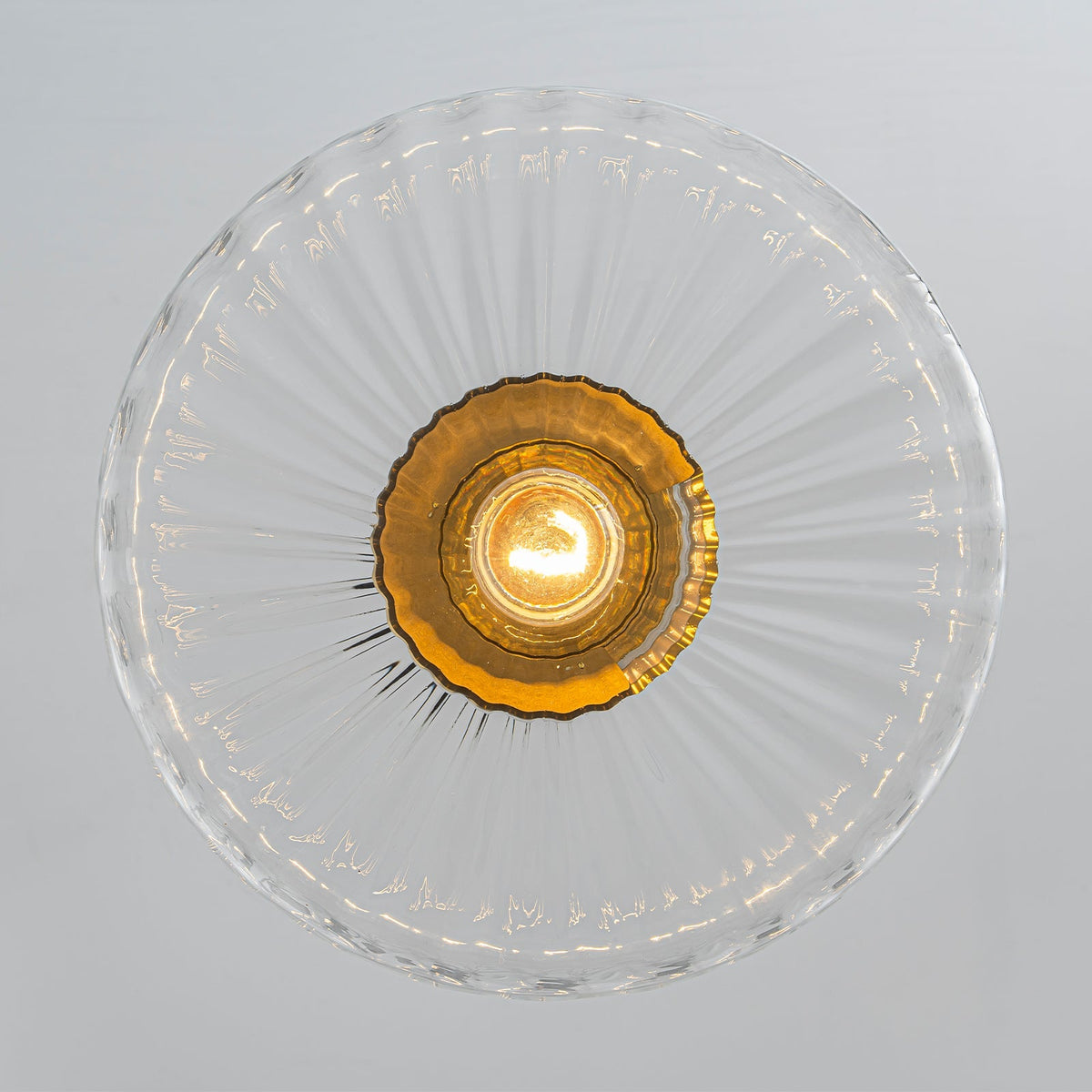 Lámpara de techo de cristal estriado Melara – cristal ámbar