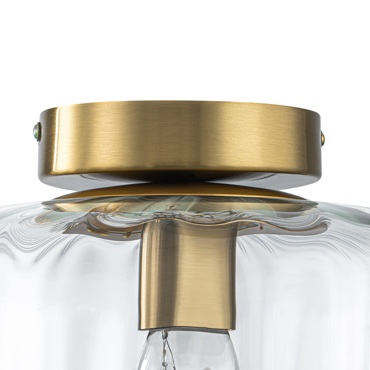 Lámpara de techo de cristal estriado Melara – cristal ámbar