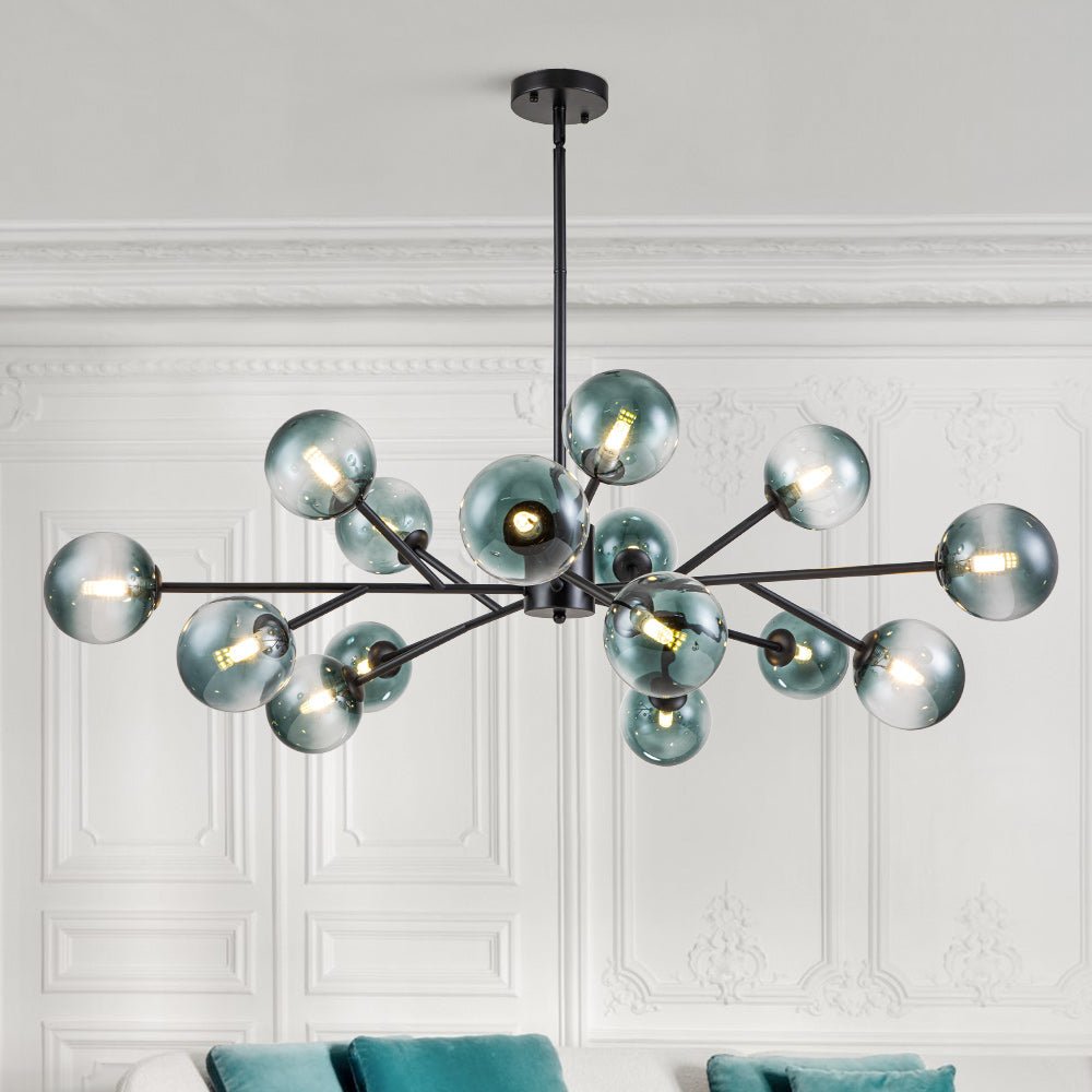 Lámpara de araña sputnik Marela en un comedor de estilo mid-century – imagen 4