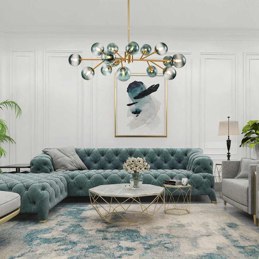 Lámpara de araña sputnik Marela en un comedor de estilo mid-century – imagen 3