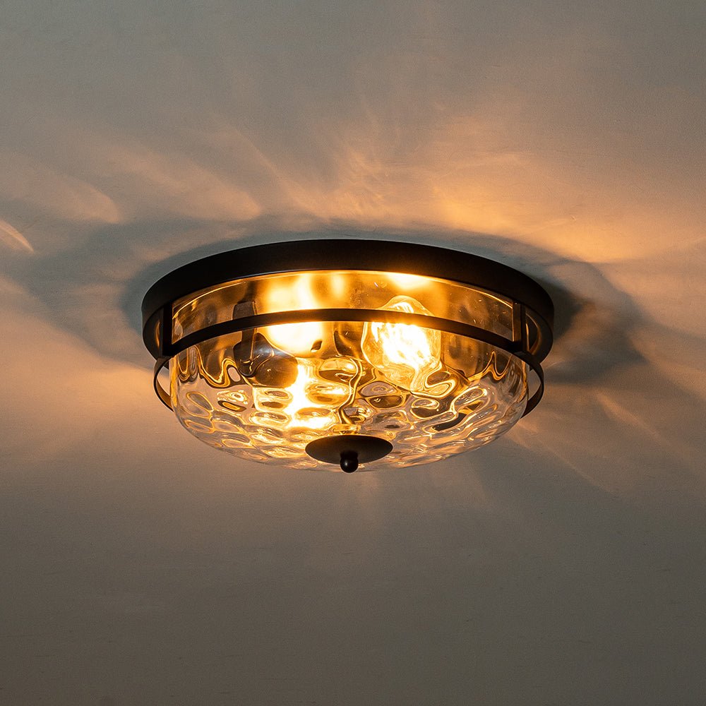 Plafón de cristal martelé Undela en un recibidor luminoso – imagen 8