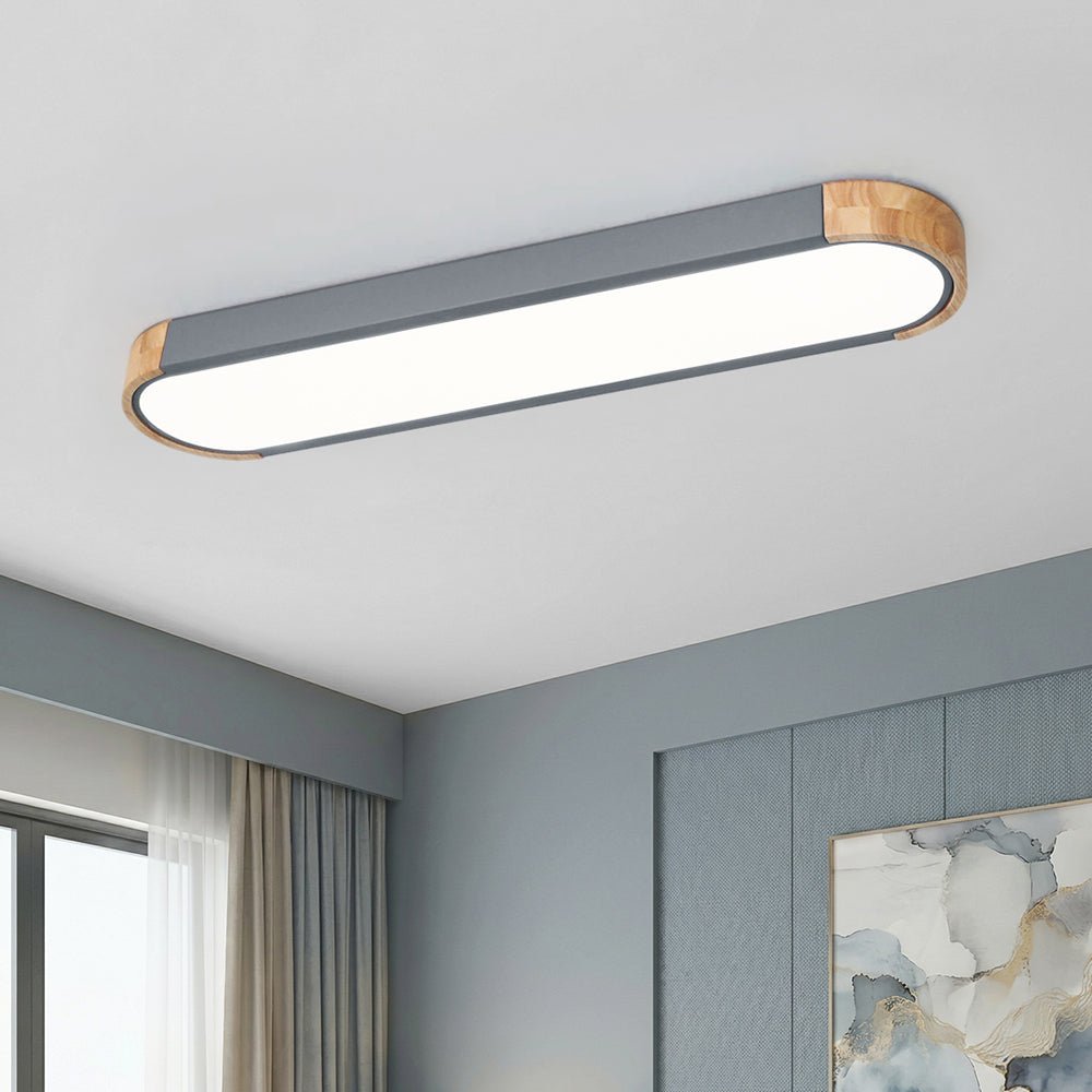 Plafón LED ovalado Hayela – gris, luz fría