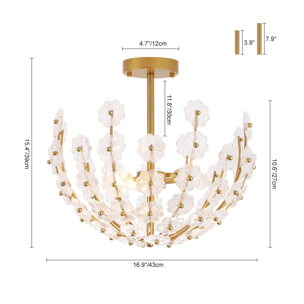 Lámpara de techo con flores de cristal Rosela en un dormitorio de estilo francés – imagen 17