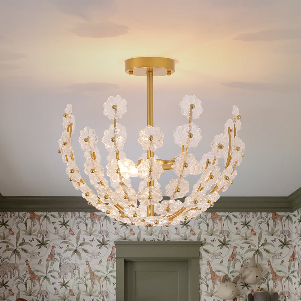 Lámpara de techo con flores de cristal Rosela – vista principal