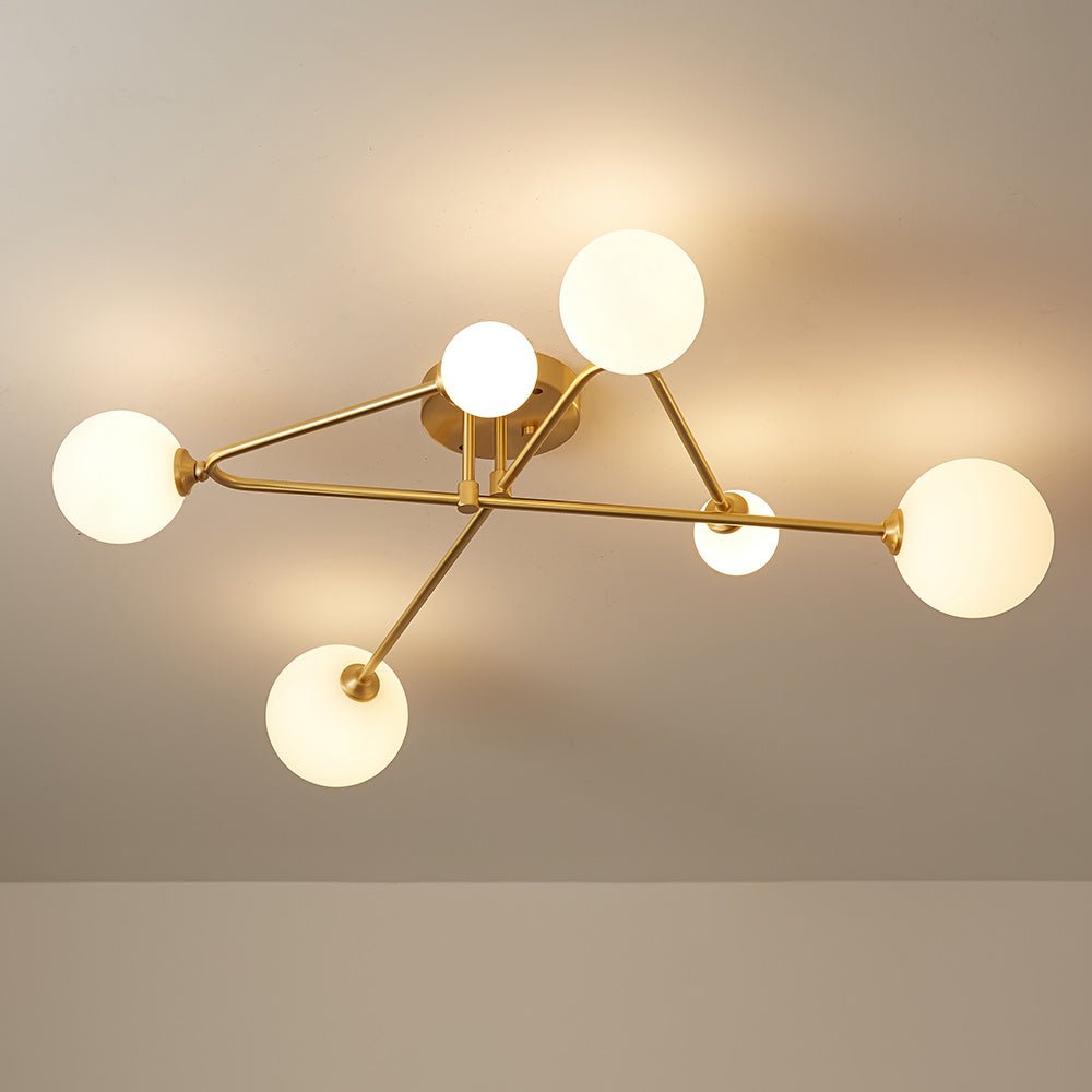 Lámpara sputnik lineal Uranela en un salón mid-century – imagen 6