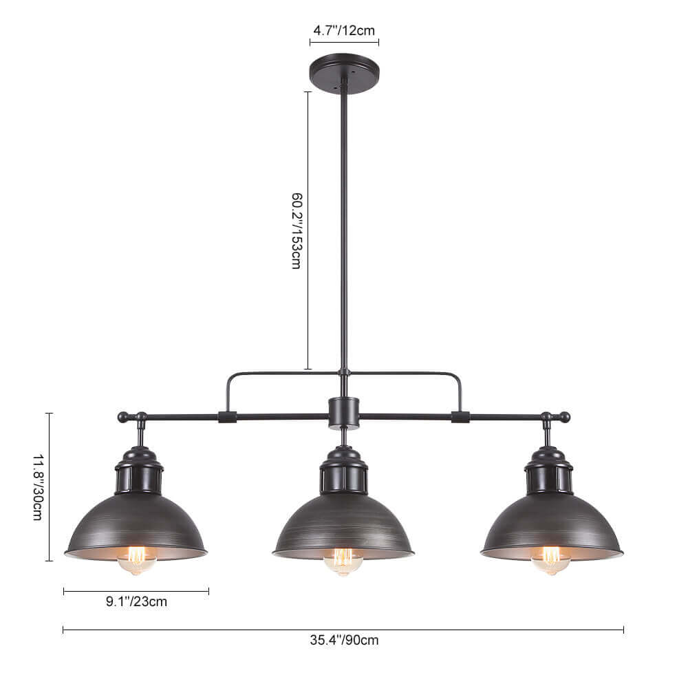 Lámpara colgante lineal industrial Marmita sobre una isla de cocina – imagen 12