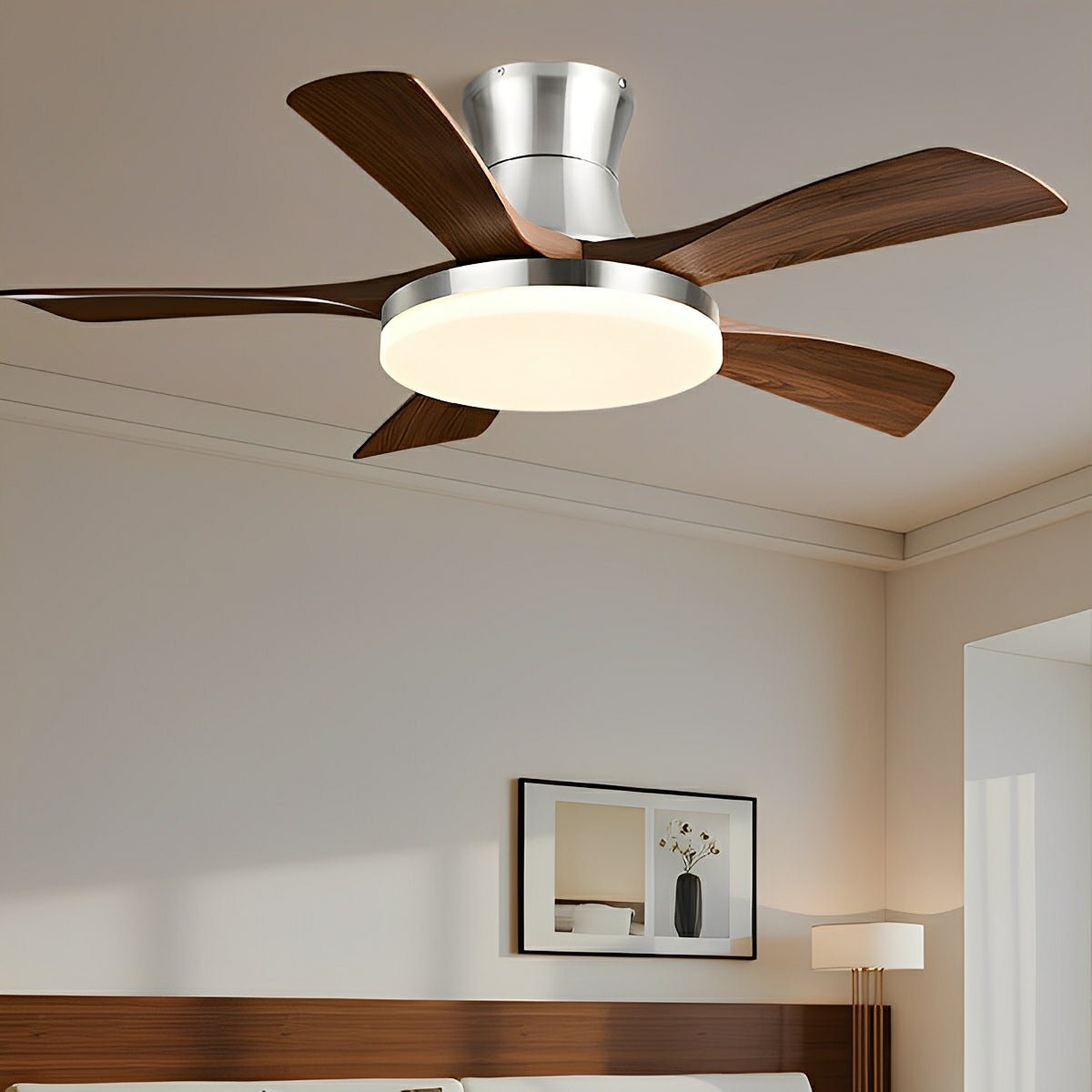 Ventilador de techo con luz Halvena en un comedor moderno – imagen 4