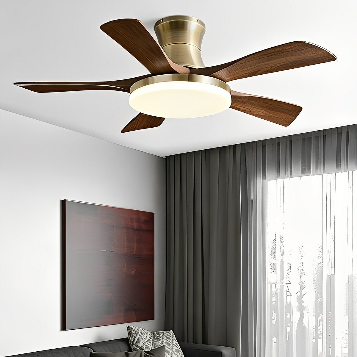 Ventilador de techo con luz Halvena en un comedor moderno – imagen 3