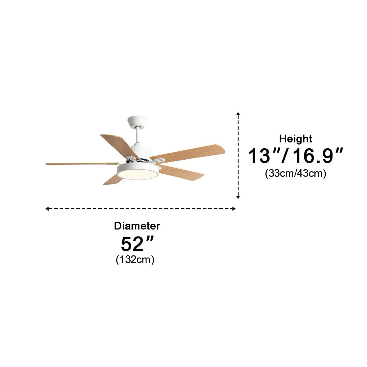 Ventilador de techo con luz Rosal en un salón moderno – imagen 15
