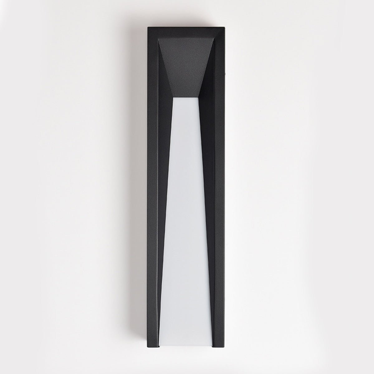 Nuarte - Aplique de Pared Exterior LED Alargado de Líneas Facetadas Negro